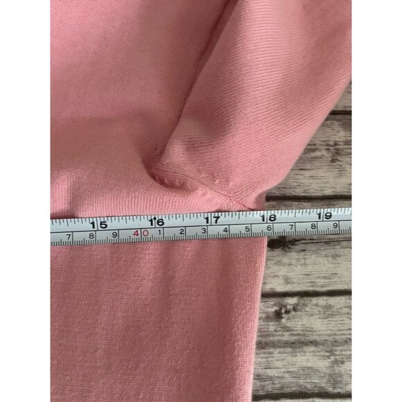 Chaps Pink Ruffle Cardigan Cotton Sweater Button Lightweight Medium Romantic - Picture 11 of 11